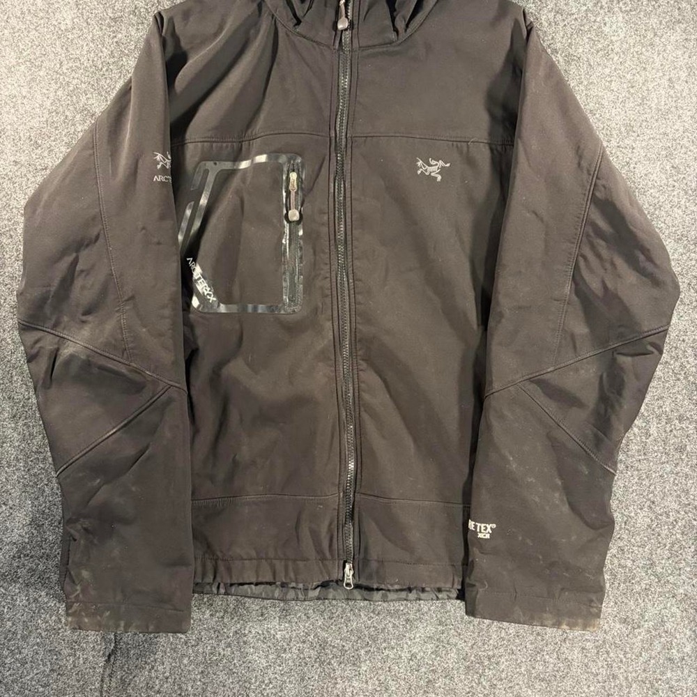 Arcteryx Gamma MX Polartec Soft Shell Zip Up Jacket Mens Medium Black Brown
